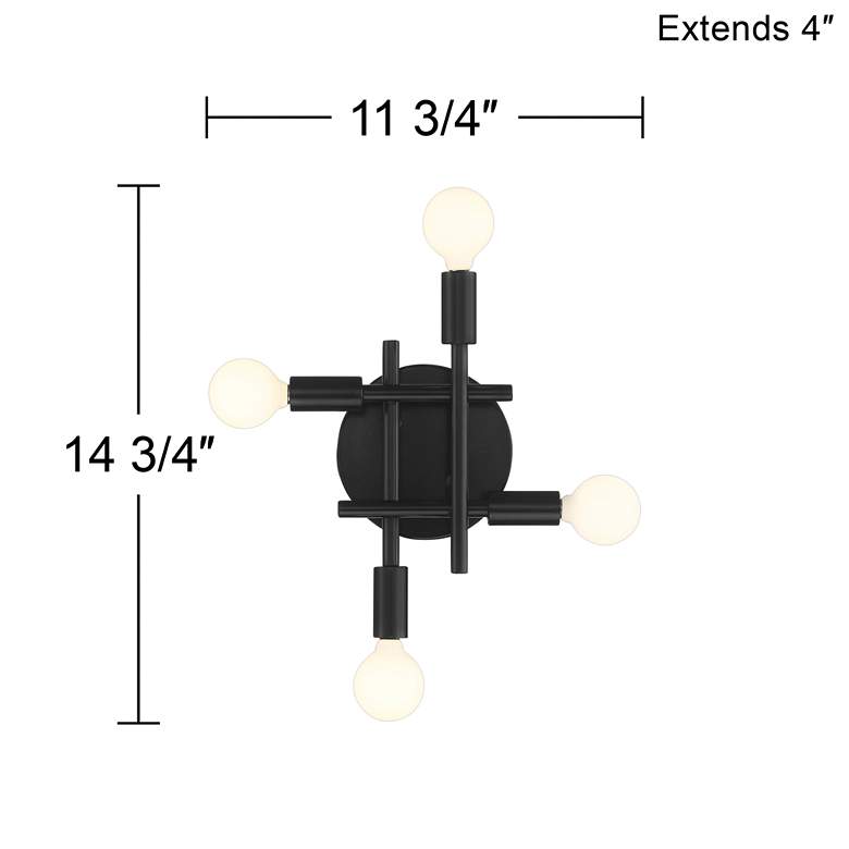Image 7 Stiffel Gansett 10 1/2" High Semi Gloss Black Wall Sconce more views