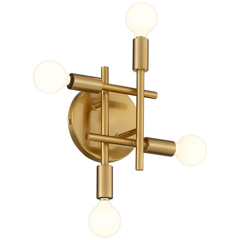 Image 2 Stiffel Gansett 10 1/4" Modern Warm Brass 4-Light Wall Sconce