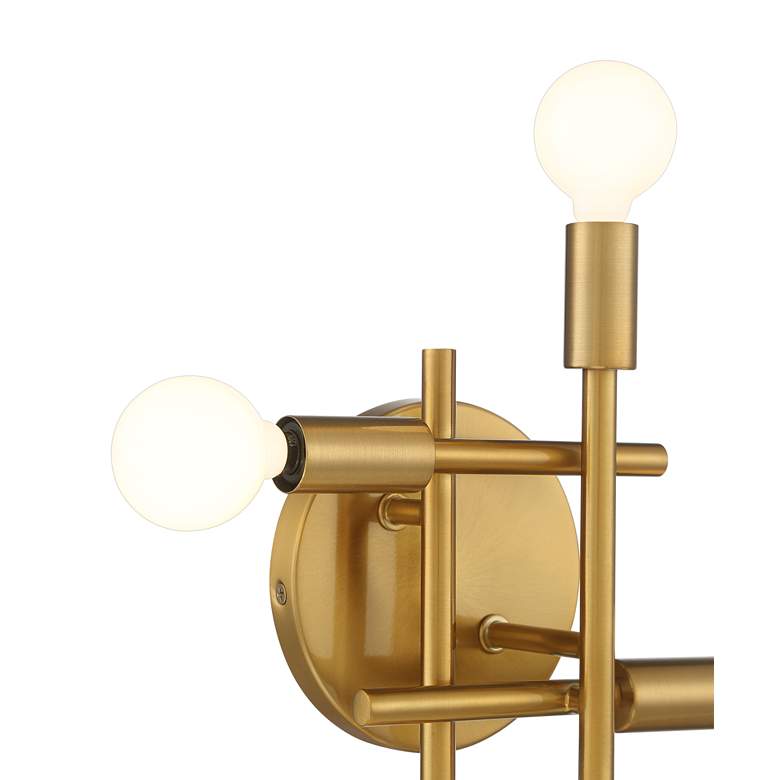 Image 3 Stiffel Gansett 10 1/4" Modern Warm Brass 4-Light Wall Sconce more views