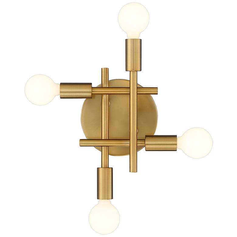 Image 4 Stiffel Gansett 10 1/4" Modern Warm Brass 4-Light Wall Sconce more views