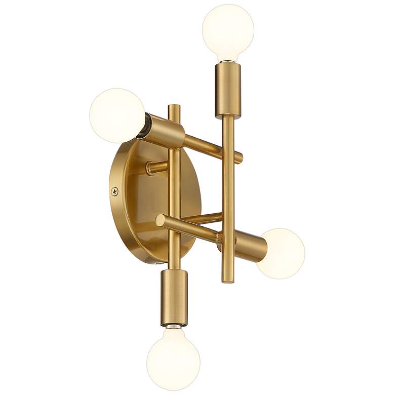 Image 5 Stiffel Gansett 10 1/4" Modern Warm Brass 4-Light Wall Sconce more views