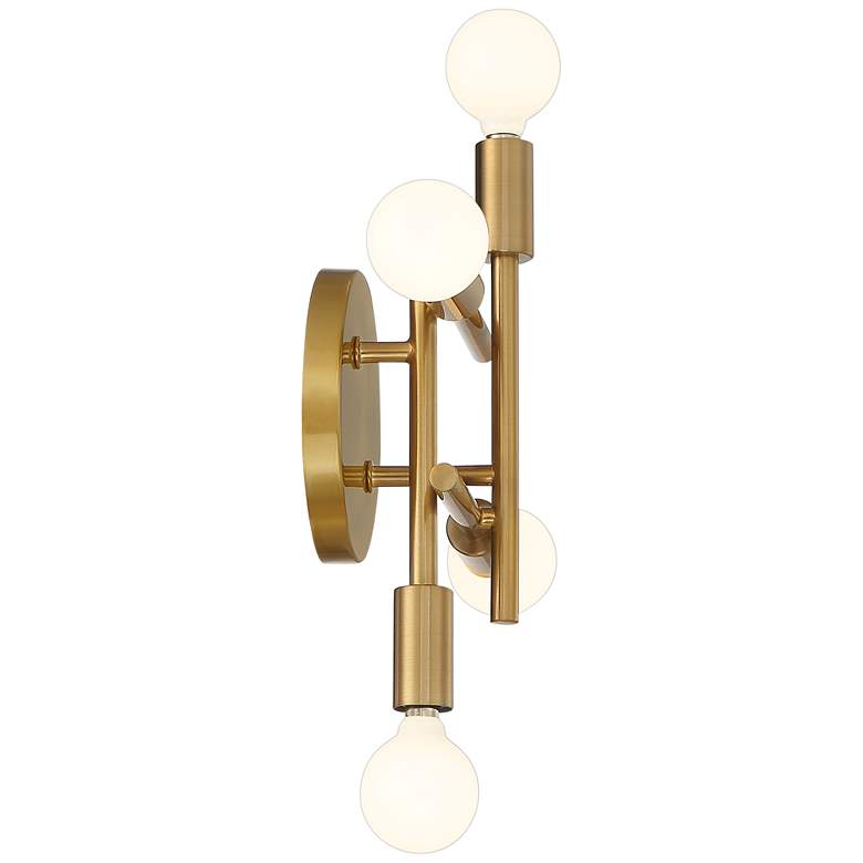 Image 6 Stiffel Gansett 10 1/4" Modern Warm Brass 4-Light Wall Sconce more views