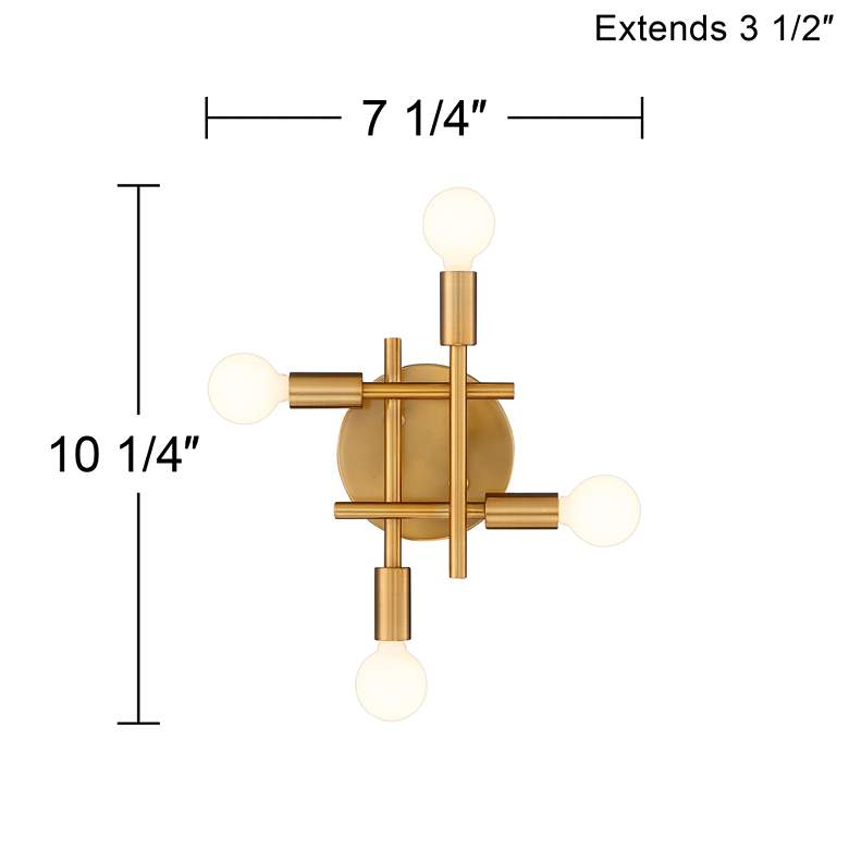 Image 7 Stiffel Gansett 10 1/4" Modern Warm Brass 4-Light Wall Sconce more views