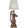 1_Stiffel Garn 16" High Antique Old Bronze Pump Handle Accent Table Lamp