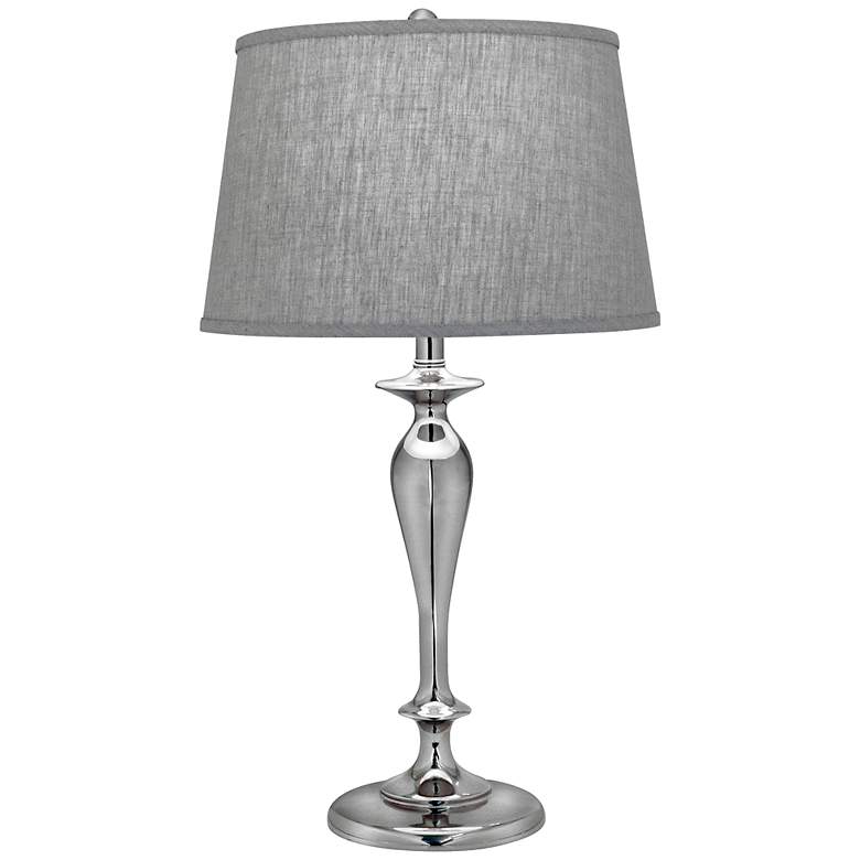 Image 1 Stiffel Geneva Linen And Polished Nickel Table Lamp