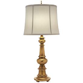 Image1 of Stiffel Gibson Antique Brass Metal Table Lamp