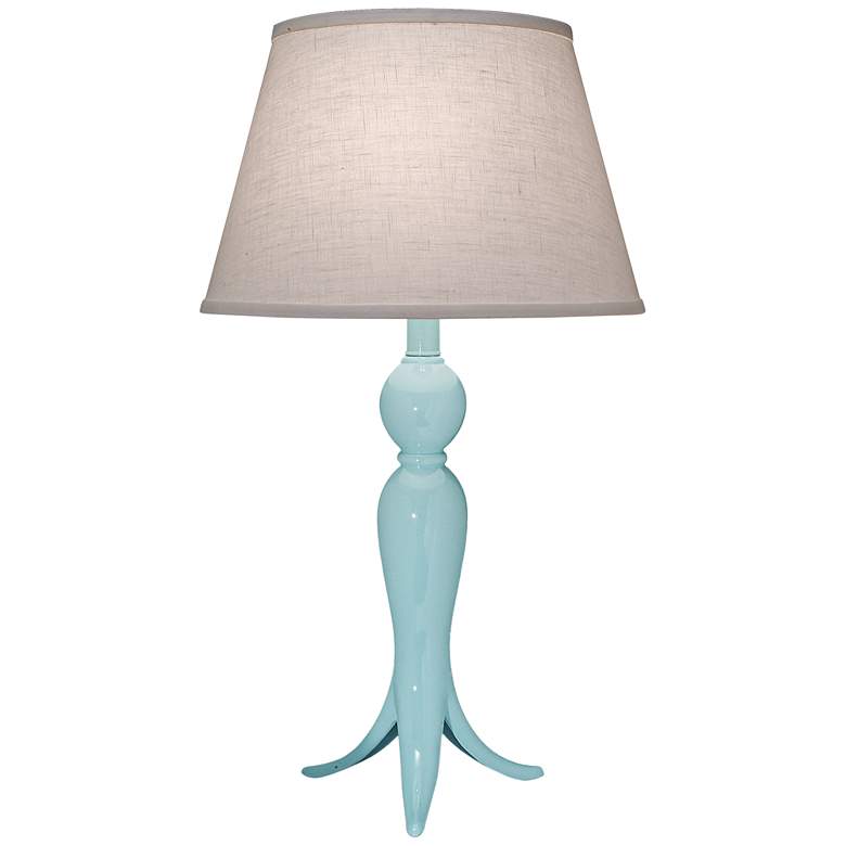 Image 1 Stiffel Glossy Light Blue Metal Table Lamp