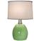 Stiffel Glossy Light Green Round Table Lamp