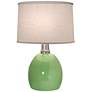 Stiffel Glossy Light Green Round Table Lamp