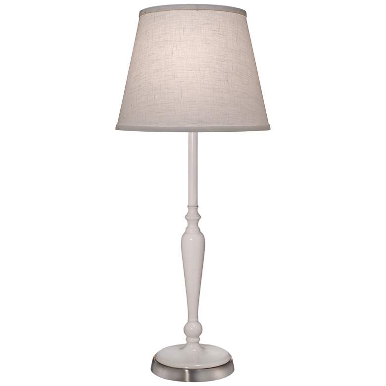 Image 1 Stiffel Glossy White Metal Buffet Table Lamp