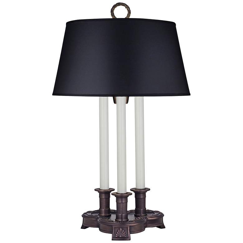 Image 2 Stiffel Gordon 27" Square Shell Foot Antique Old Bronze Desk Lamp