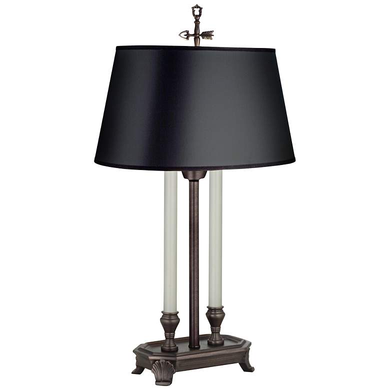 Image 2 Stiffel Gordon 28" High Shell Foot Antique Old Bronze Traditional Lamp
