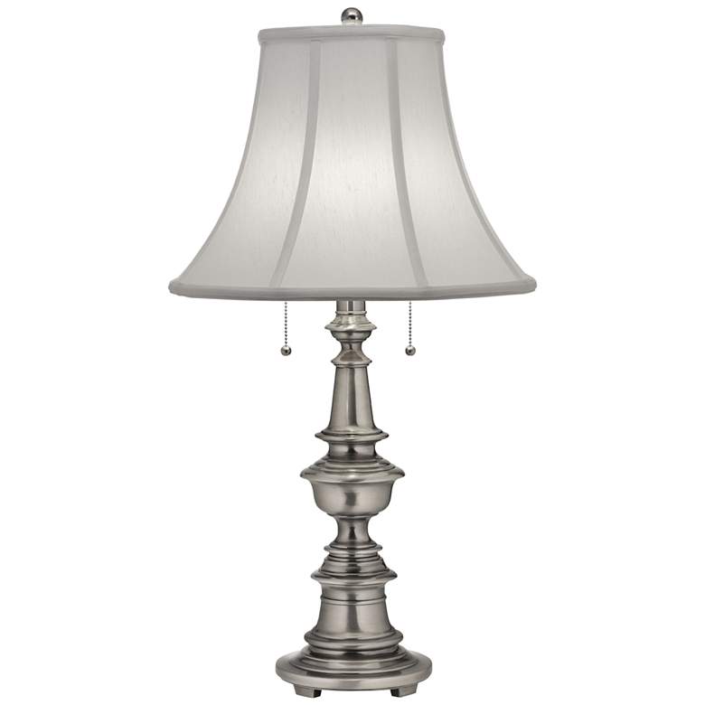 Image 1 Stiffel Halstead 29" High Traditional Antique Nickel Metal Table Lamp