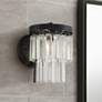 1_Stiffel Handry 10 1/2" High Black and Clear Glass Wall Sconce