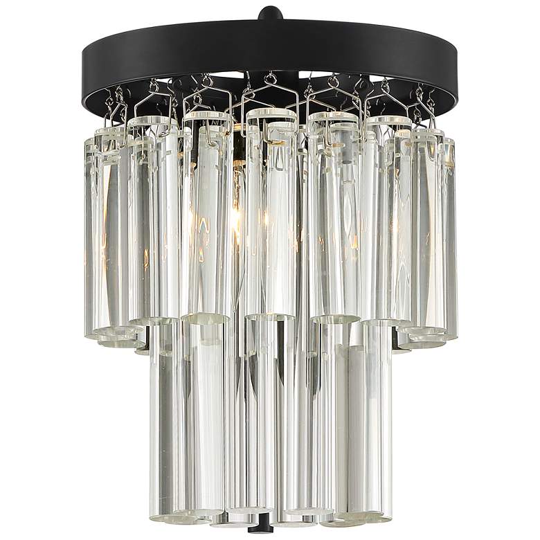Image 4 Stiffel Handry 10 1/2" High Black and Clear Glass Wall Sconce more views