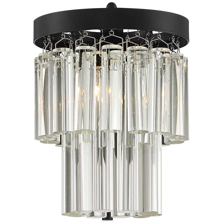 Image 3 Stiffel Handry 10 1/2" High Clear Glass Black Wall Sconces Set of 2 more views