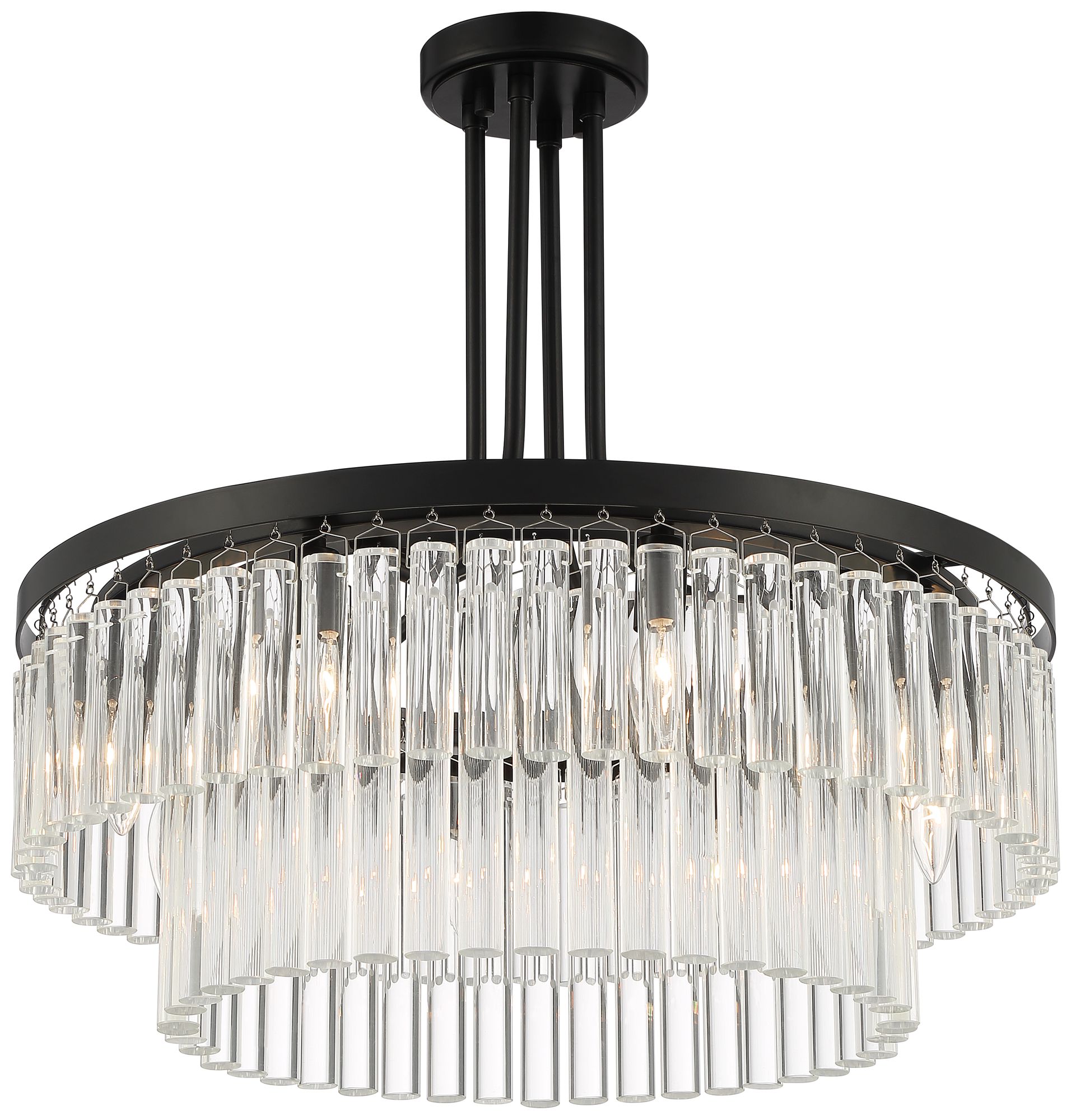 chandelier black glass