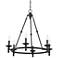 Stiffel Hartley 28" Wide Black 6-Light Ring Chandelier