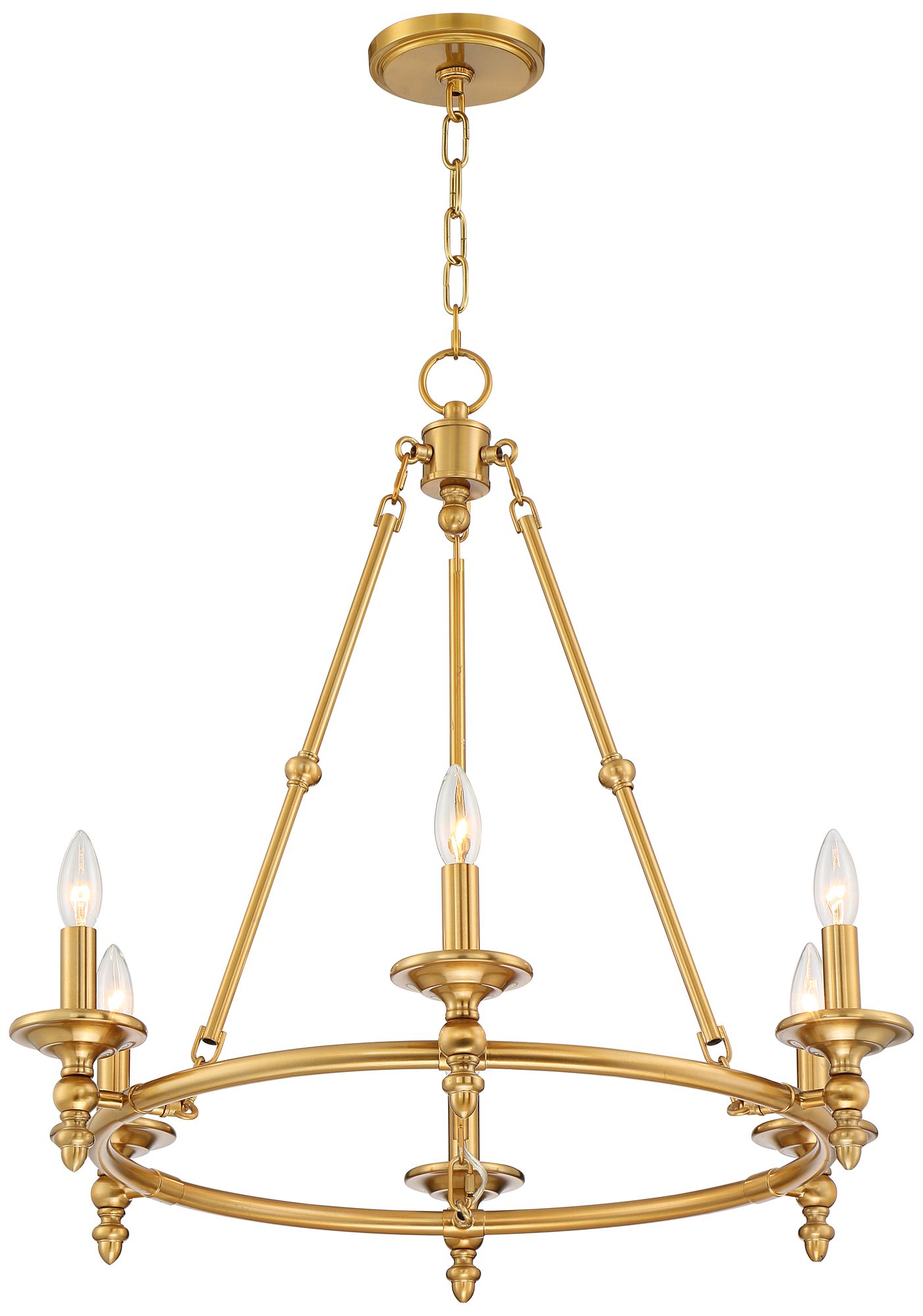 Watch A Video About the Stiffel Hartley Warm Antique Gold 6 Light Ring Chandelier