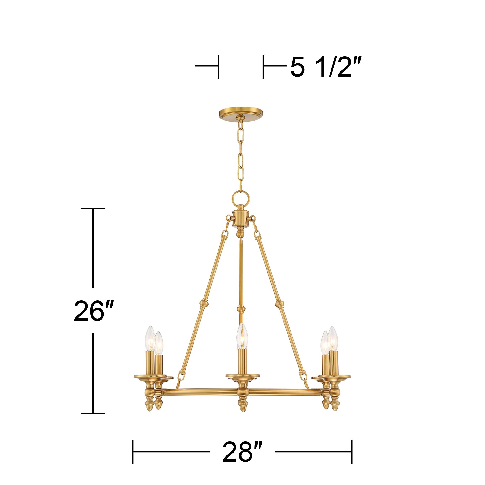 Watch A Video About the Stiffel Hartley Warm Antique Gold 6 Light Ring Chandelier