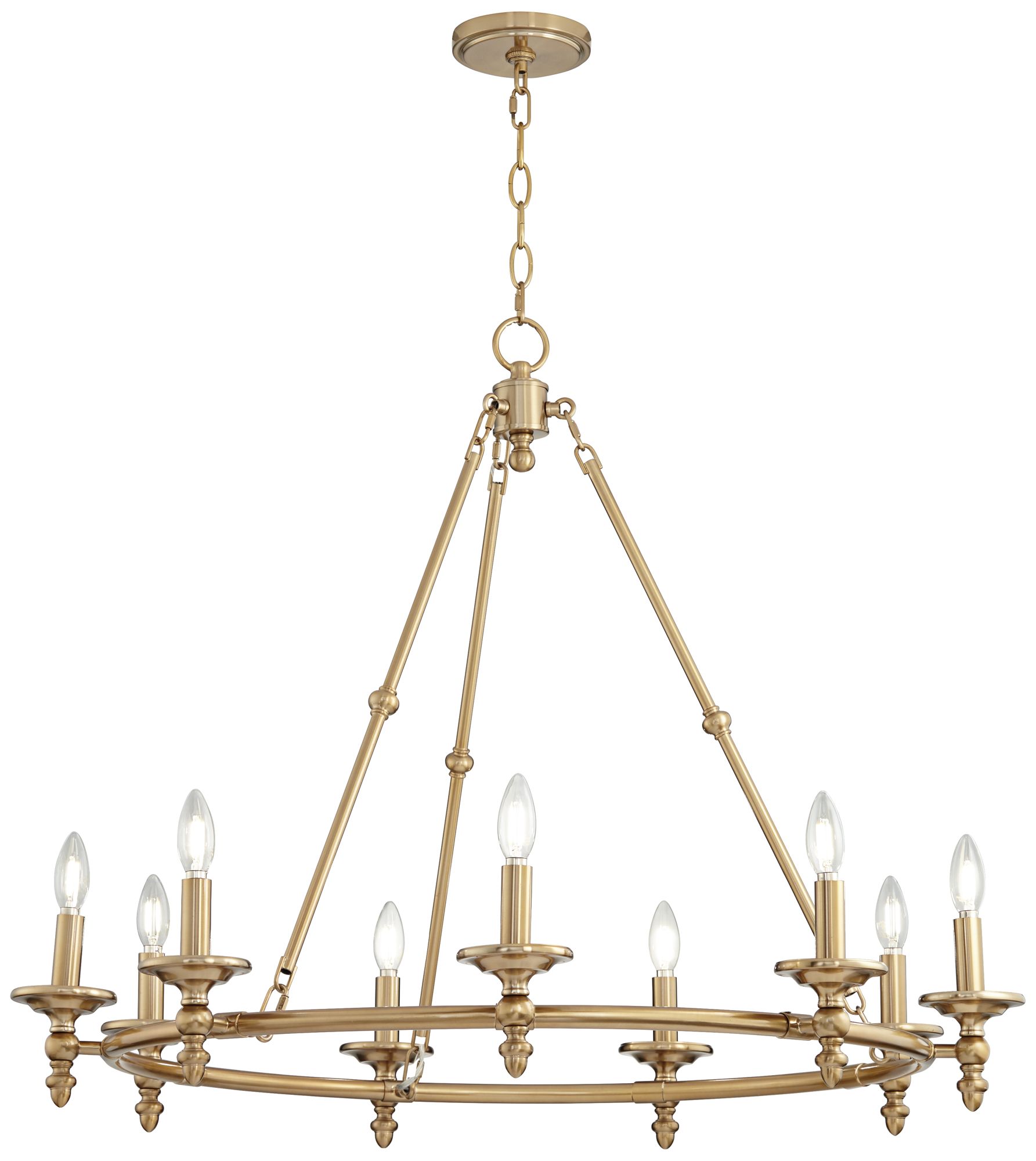 Watch A Video About the Stiffel Hartley Warm Antique Gold 9 Light Ring Chandelier