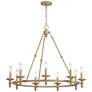 Watch A Video About the Stiffel Hartley Warm Antique Gold 9 Light Ring Chandelier