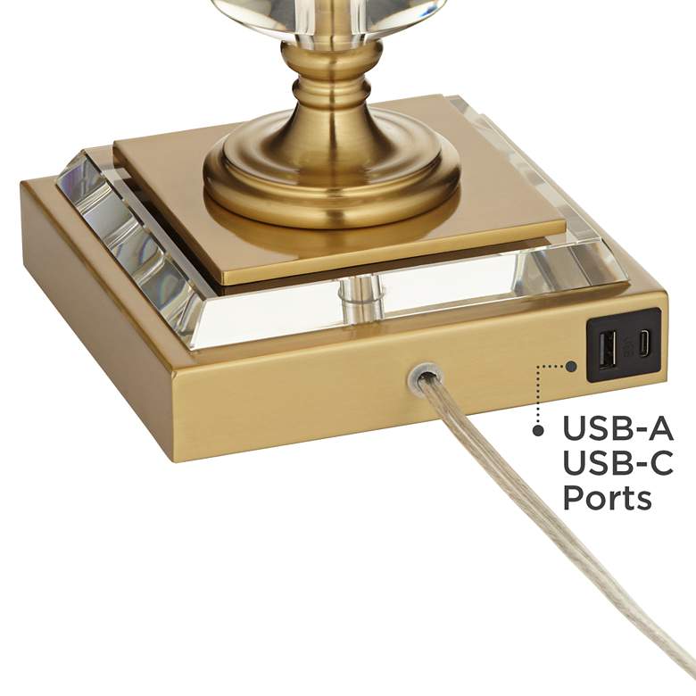 Image 5 Stiffel Heath 31 5/8" Luxe Gold and Crystal USB Table Lamp more views