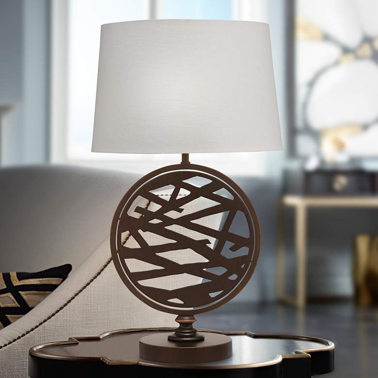 Image 1 Stiffel Holt 29" High Oxidized Bronze Zinc Table Lamp