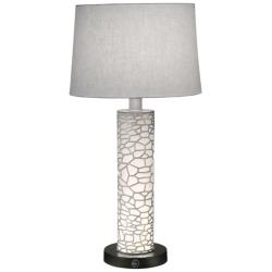Stiffel Honeycomb 29&quot; Laser Cut Silver Night Light Table Lamp
