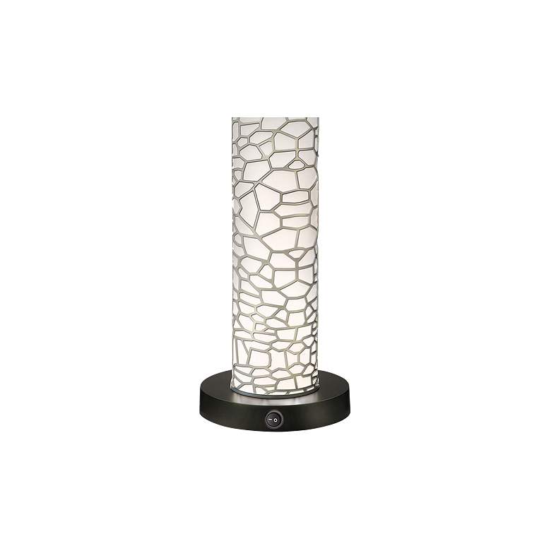 Image 3 Stiffel Honeycomb 29 inch Laser Cut Silver Night Light Table Lamp more views