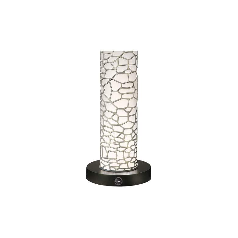 Image 3 Stiffel Honeycomb 29" Laser Cut Silver Night Light Table Lamp more views