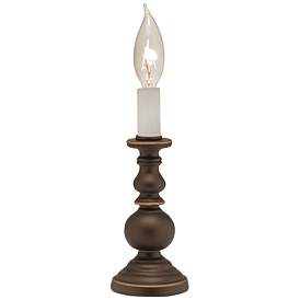 Image1 of Stiffel Irene 7" High Oxidized Bronze Candle Accent Table Lamp