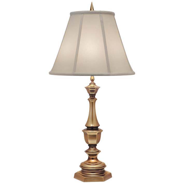 Pair Large Stiffel White Enameled Brass Table Lamps, Original