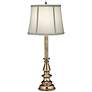 Stiffel Ivory Shadow 24" High Antique Brass Candlestick Table Lamp