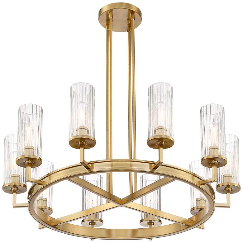 Stiffel Janice 35&quot; Wide Gold and Clear Glass 10-Light Ring Chandelier more views