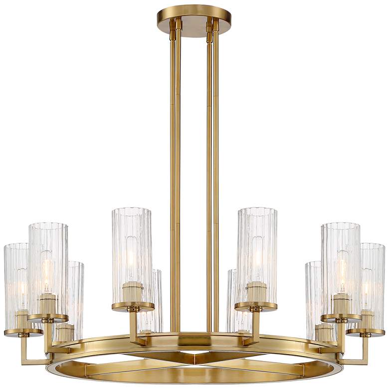 Stiffel Janice 35&quot; Wide Gold and Clear Glass 10-Light Ring Chandelier more views
