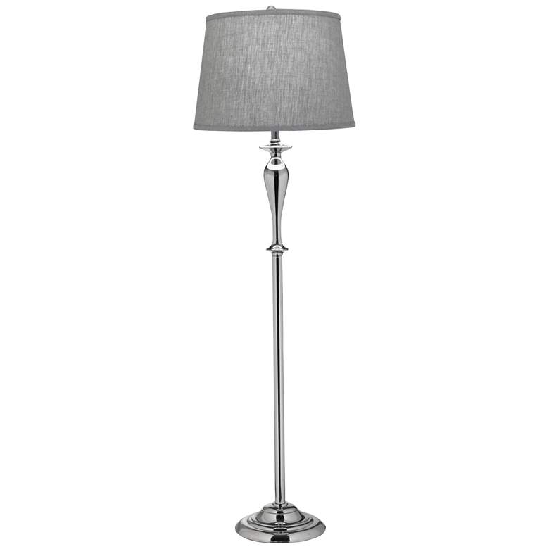 Image 1 Stiffel Juliana 64" High Gray and Satin Nickel Metal Floor Lamp