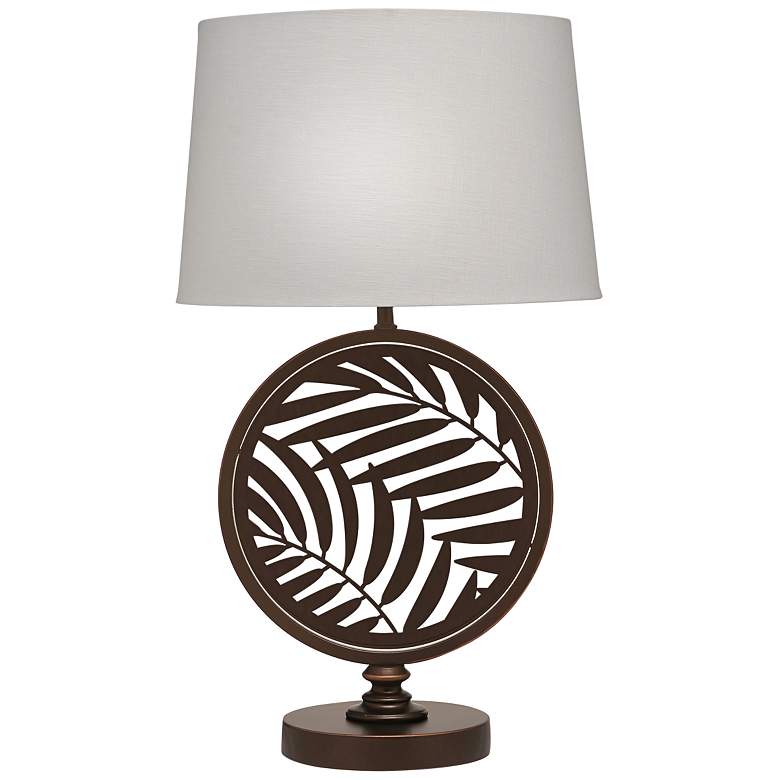 Image 2 Stiffel Keithia 29" Leaf Pattern Oxidized Bronze Zinc Table Lamp
