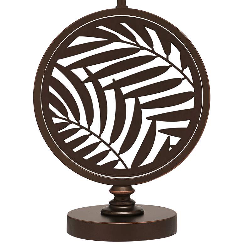 Image 4 Stiffel Keithia 29" Leaf Pattern Oxidized Bronze Zinc Table Lamp more views