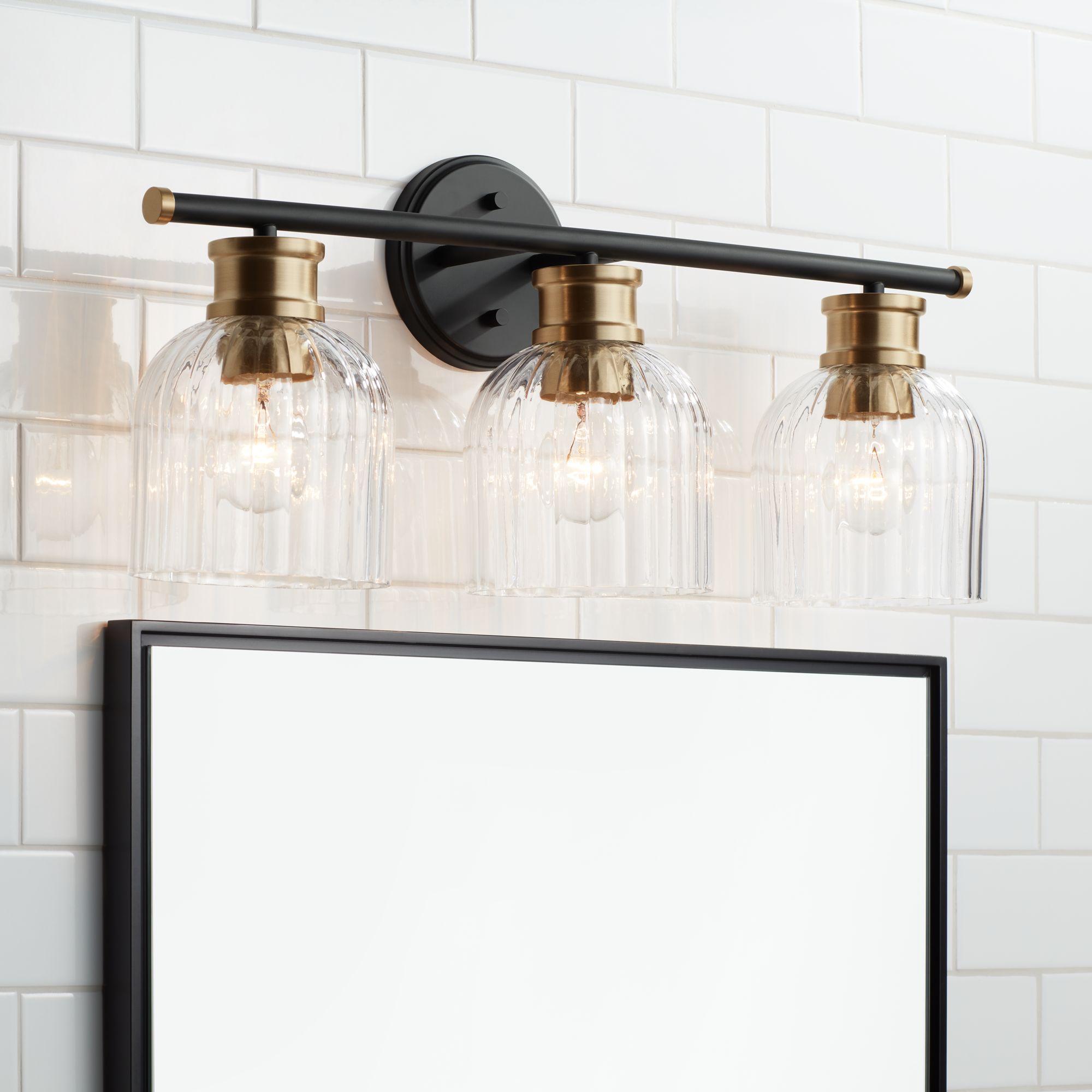 black and brass bathroom light fixtures