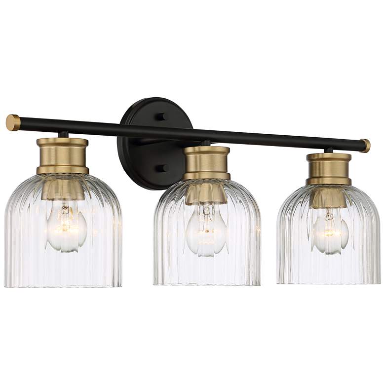 Image 6 Stiffel Lana 23" Wide Black and Warm Brass 3-Light Bath Light more views
