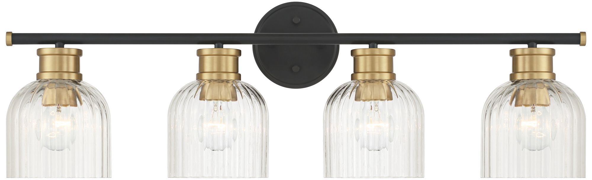 Image 5 Stiffel Lana 31 3/4" Wide Black and Warm Brass 4-Light Bath Light more views