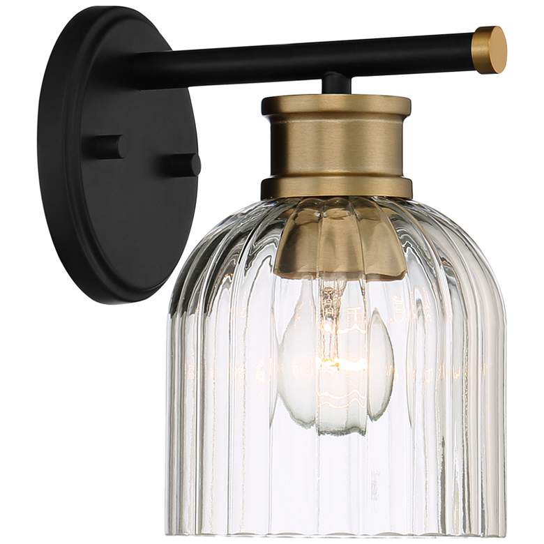 Image 6 Stiffel Lana 9 inch High Black and Warm Brass Wall Sconce more views