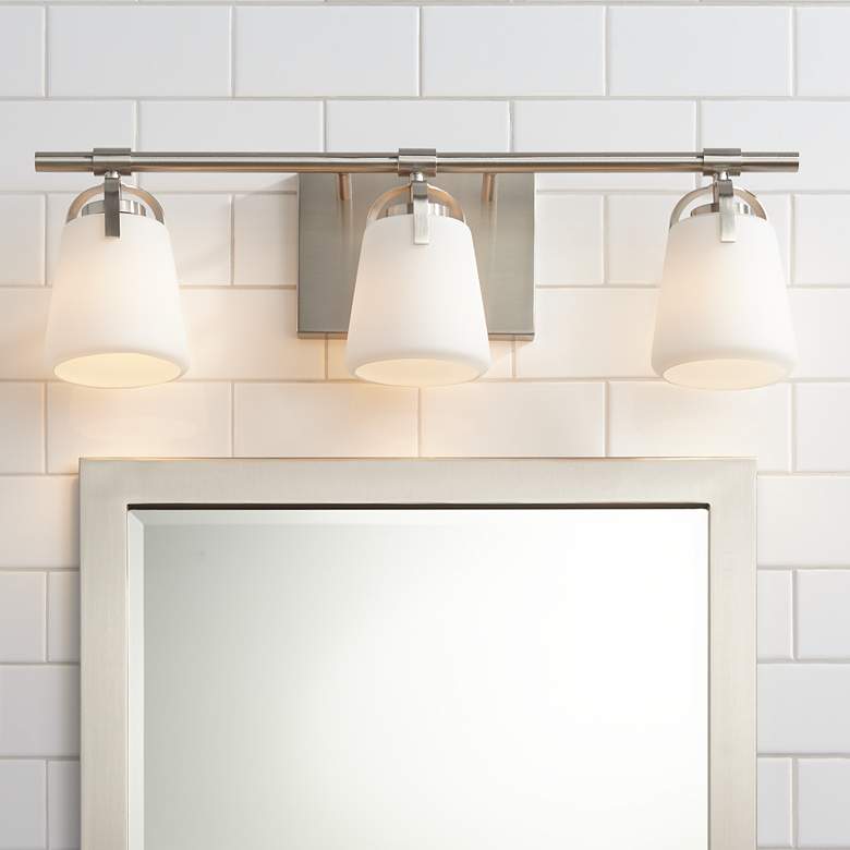 Image 1 Stiffel Lasha 24" Wide 3-Light Brushed Nickel Bath Bar Light