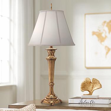 Stiffel Layna 35" Traditional Burnished Brass Table Lamp