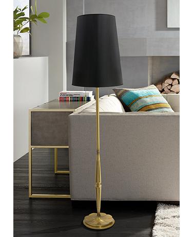 Stiffel Lexington 66" High Modern Black and Brass Floor Lamp