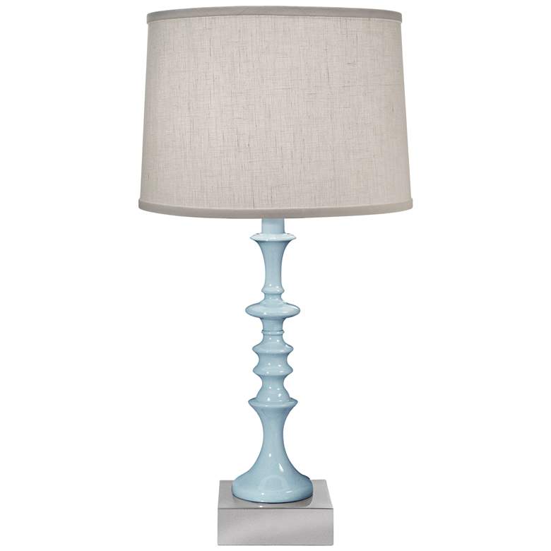 Image 1 Stiffel Light Blue Metal Candlestick Table Lamp