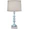 Stiffel Light Blue Metal Candlestick Table Lamp
