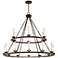 Stiffel Louis 42" Wide Bronze 18-Light Two-Tier Ring Chandelier