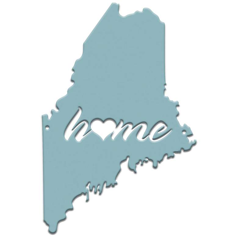 Image 1 Stiffel Maine 24 inch High Teal Metal Wall Art